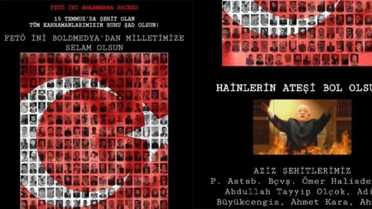 FETÖ propagandası yapan iki site hacklendi! 15 Temmuz şehitlerinin isimleri konuldu